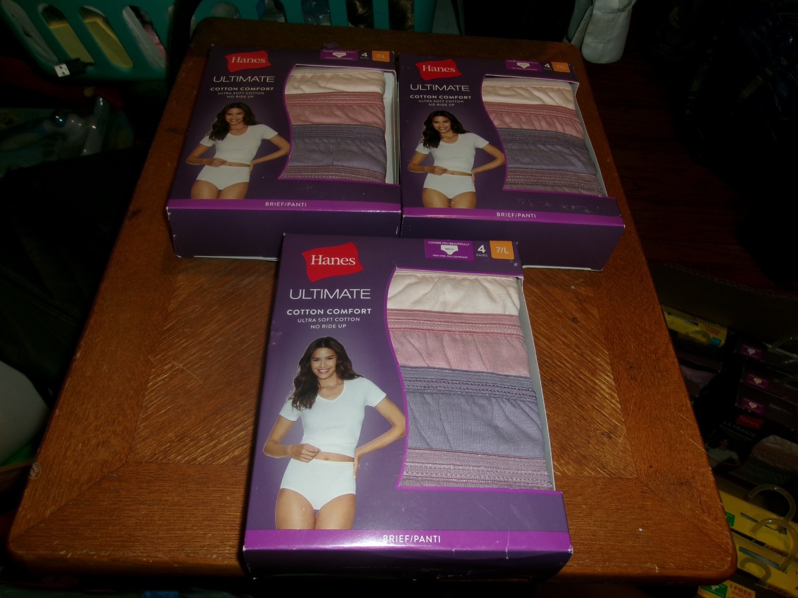 Hanes 100% Cotton Ultimate Cotton Comfort BRIEF (4 Pack) 7/L Assorted White NEW