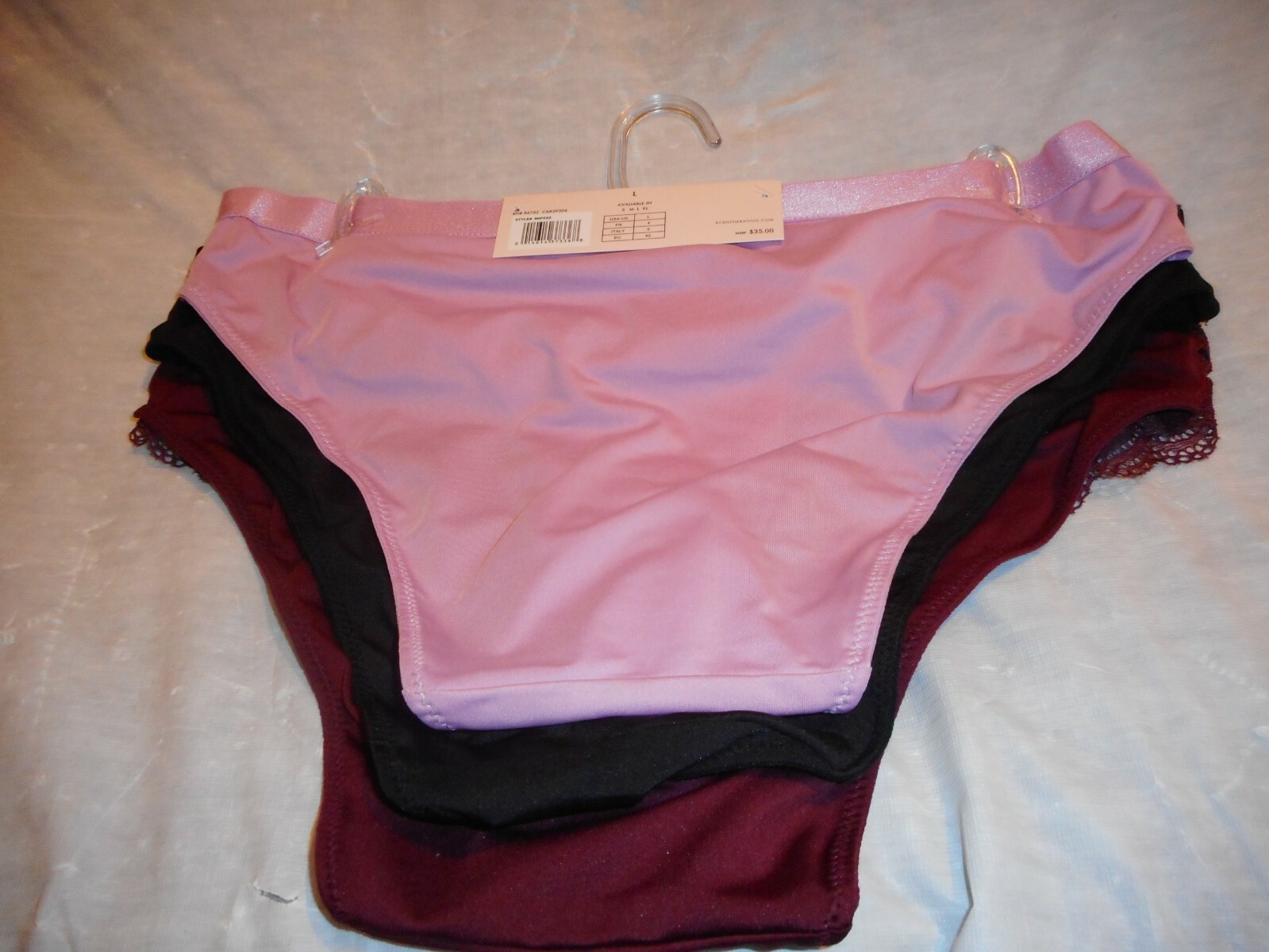 3 Pack BCBGENERATION Variety Color Bikini Panty SIZE LARGE