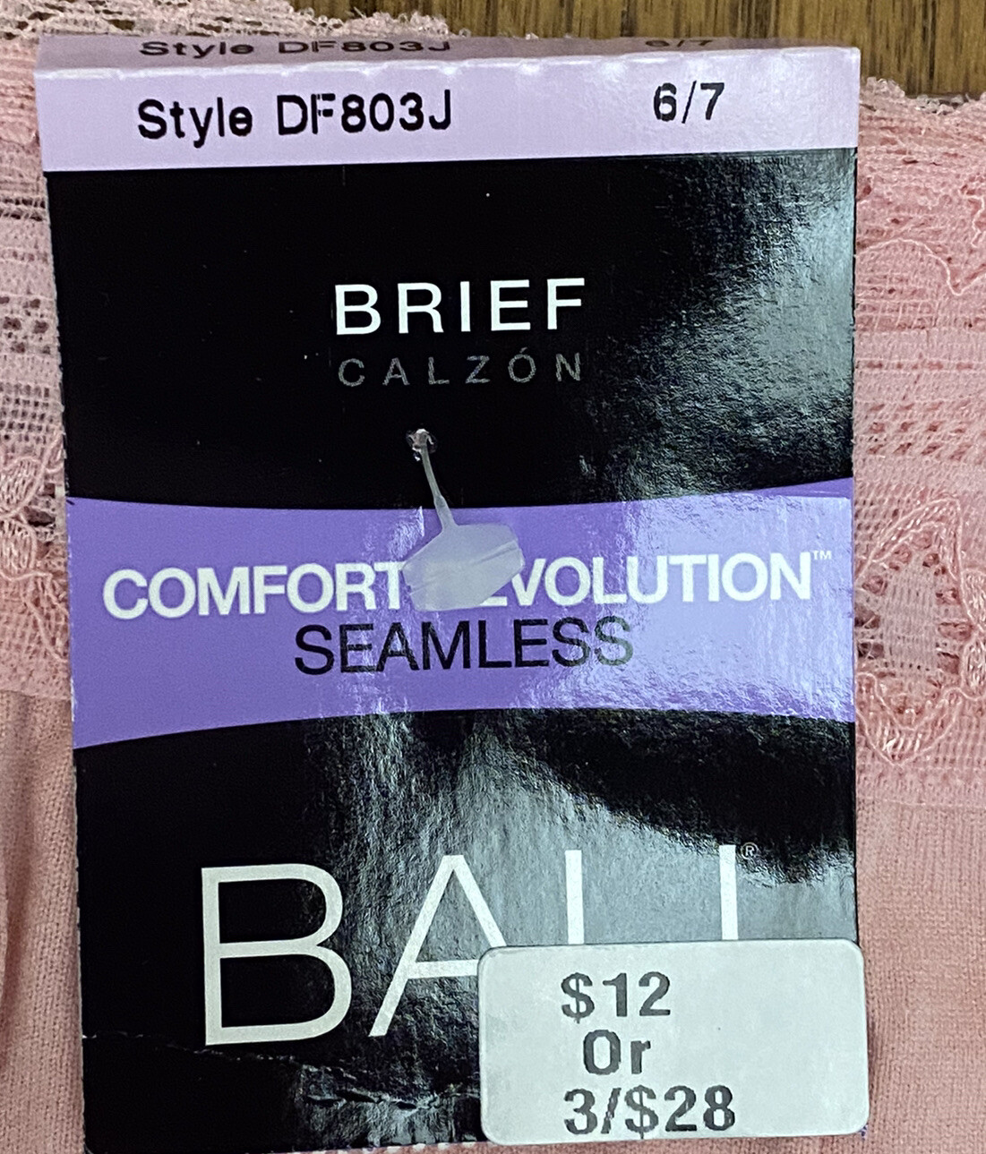 New BALI 3-PACK Women’s Comfort Revolution Seamless Lace Brief Panties Sz 6 / 7