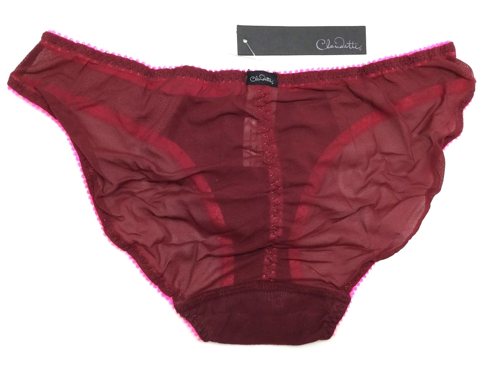 Claudette Dessous Mesh Bikini Panty Brief Lingerie Panties Rouge Noir Elsa Pink
