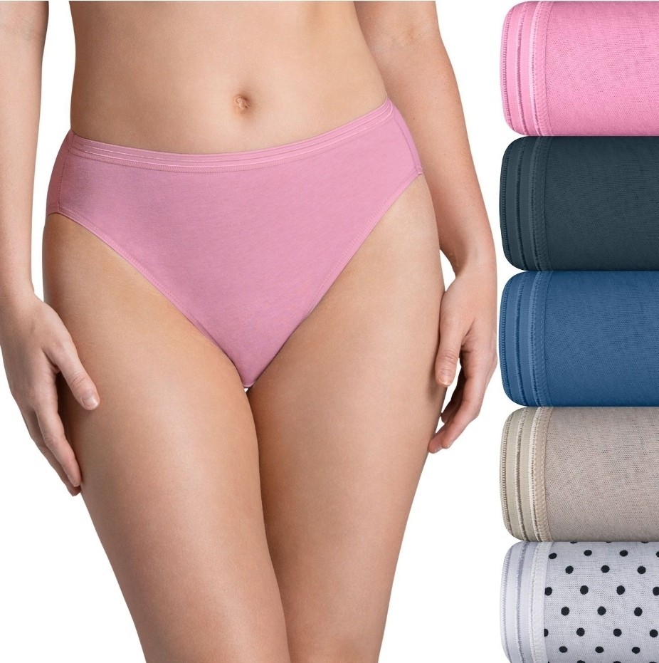 SZ 7 WOMEN’S Fruit of the Loom Signature ULTRA SOFT HI-CUTS 5PK Hi Society Gift