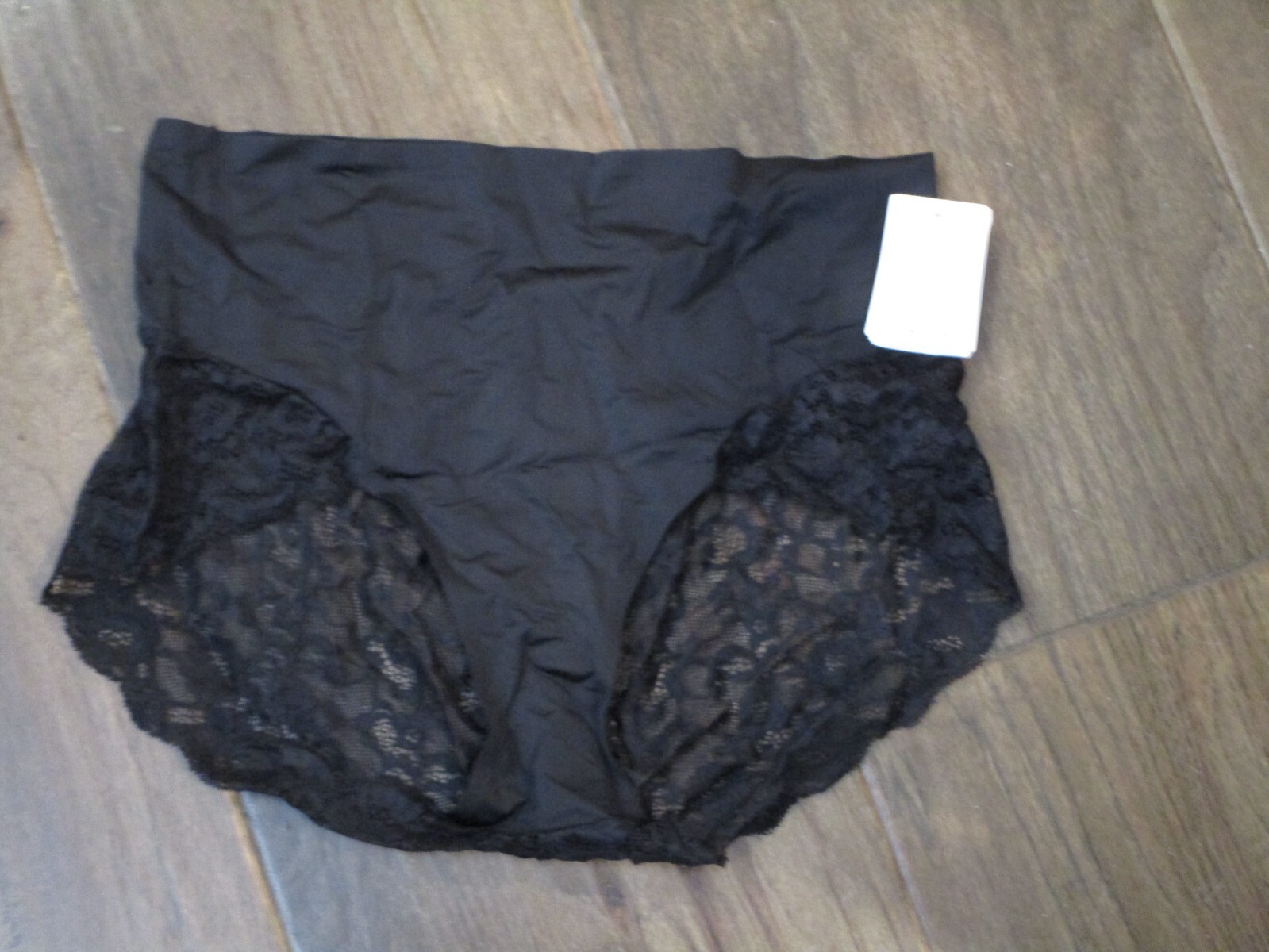 MARIE JO COLOR STUDIO LACE BLACK SHAPEWEAR HIGH BRIEF PANTIES SIZE LARGE
