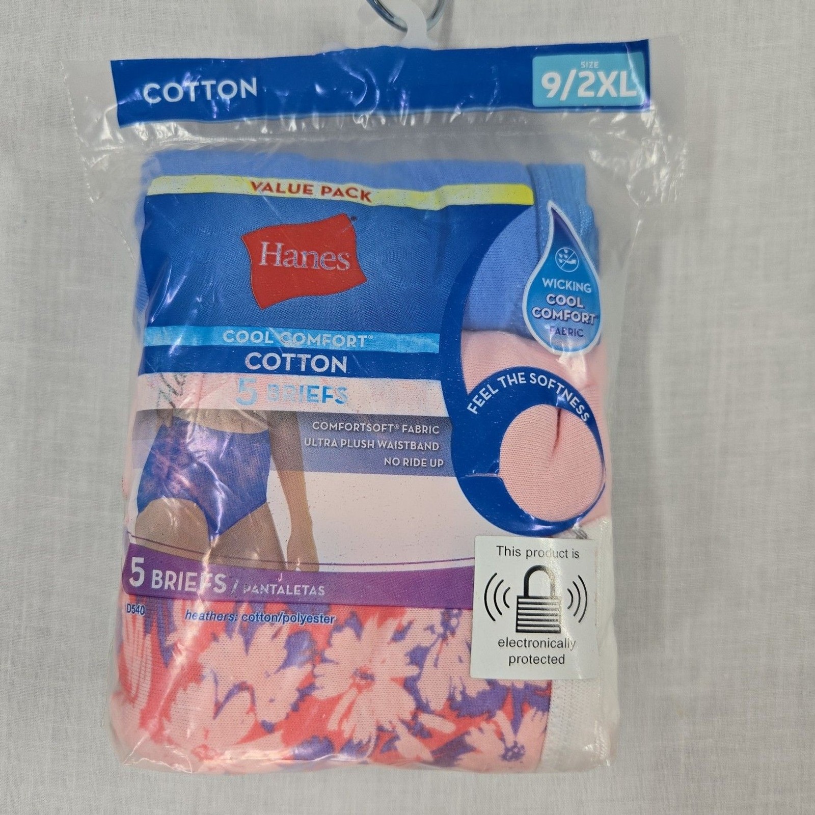 NEW Hanes Cool Comfort Cotton Briefs 5 Pack Womens Briefs Size 9 / 2XL Date 2019