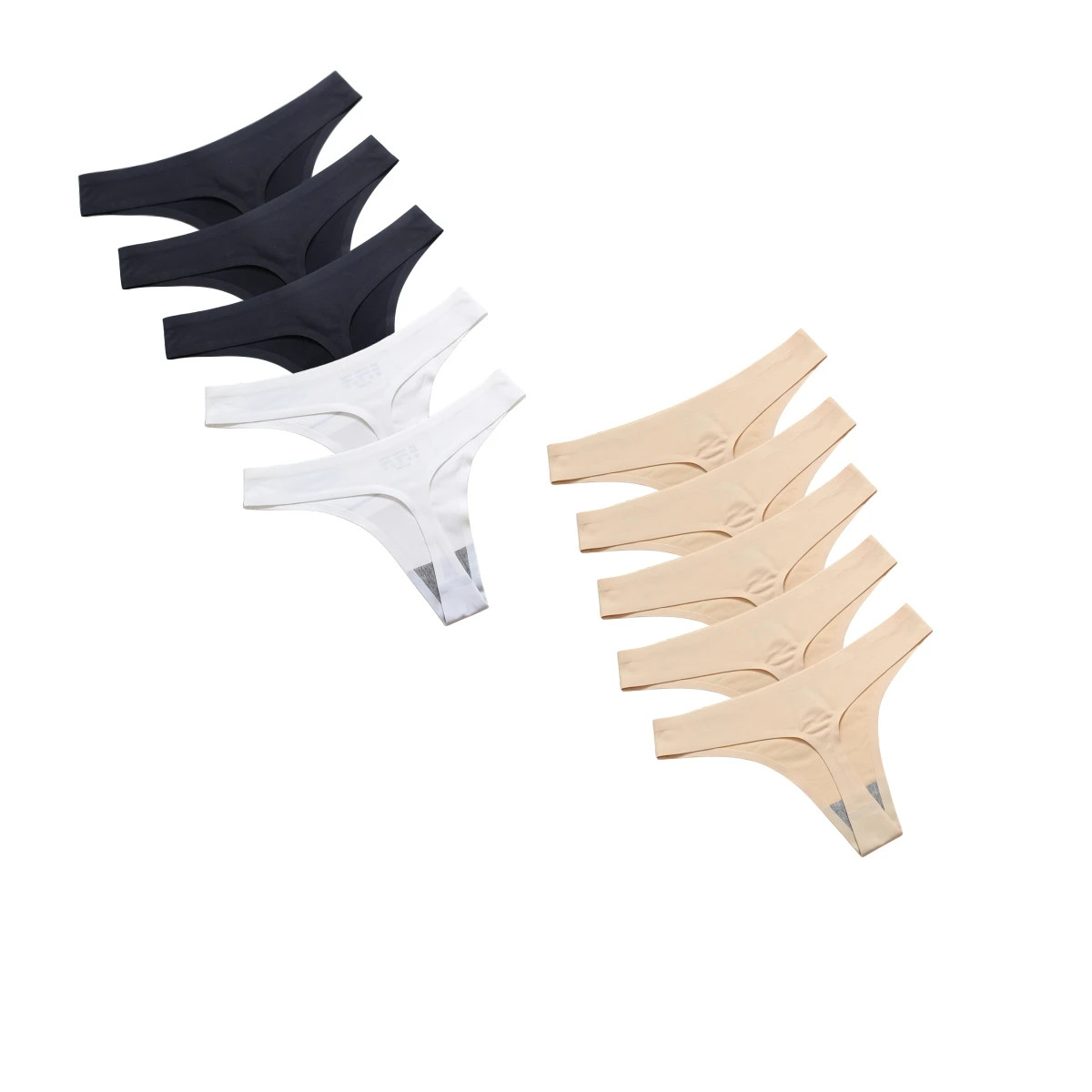 Seamless G String Panties Women’s Low Rise Solid Soft Stretch Underwear 10 Pcs