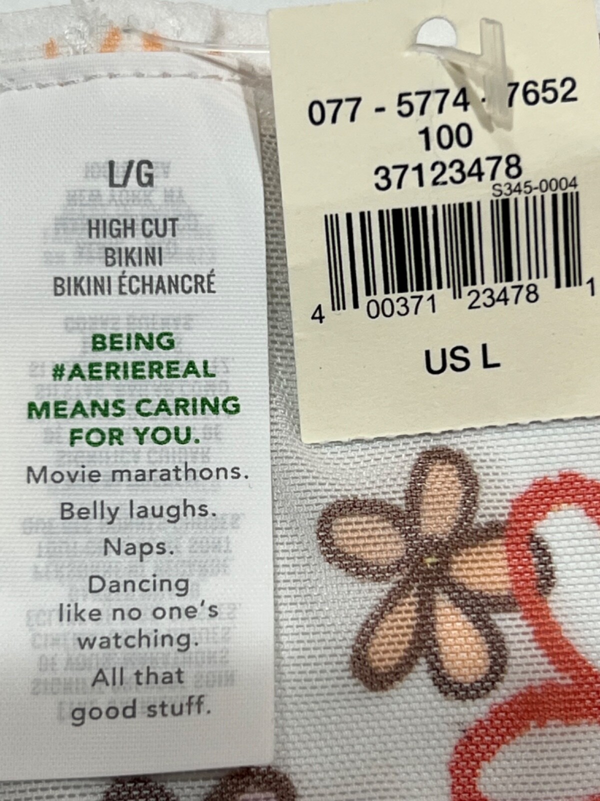 NWT AERIE High Cut Bikini Pantie Sz XS-S-M-L-XL White Multicolor Hearts Mesh