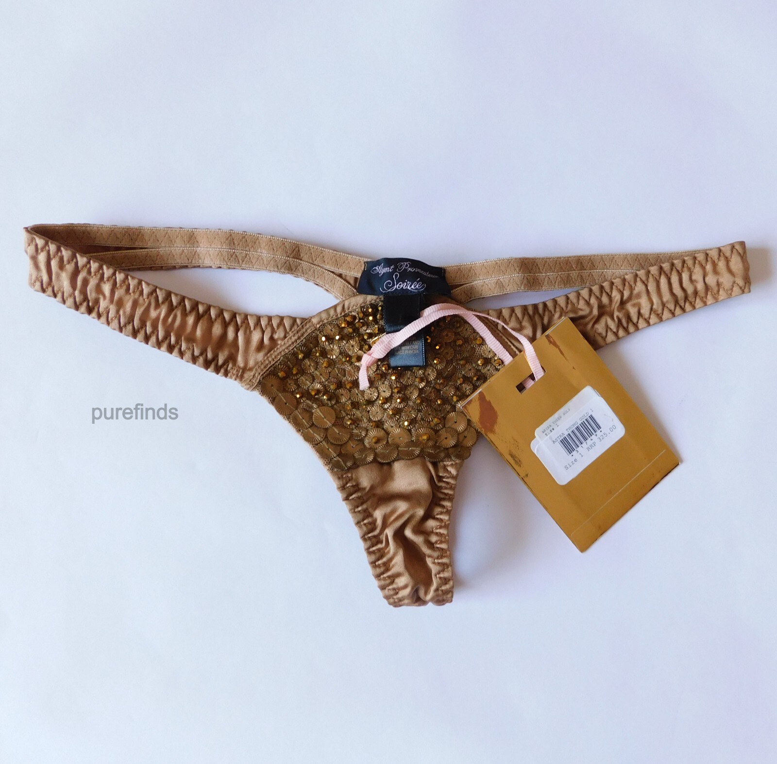 AGENT PROVOCATEUR SOIREE ASTRA THONG SIZE 1 USA 2 RRP £325 NWT