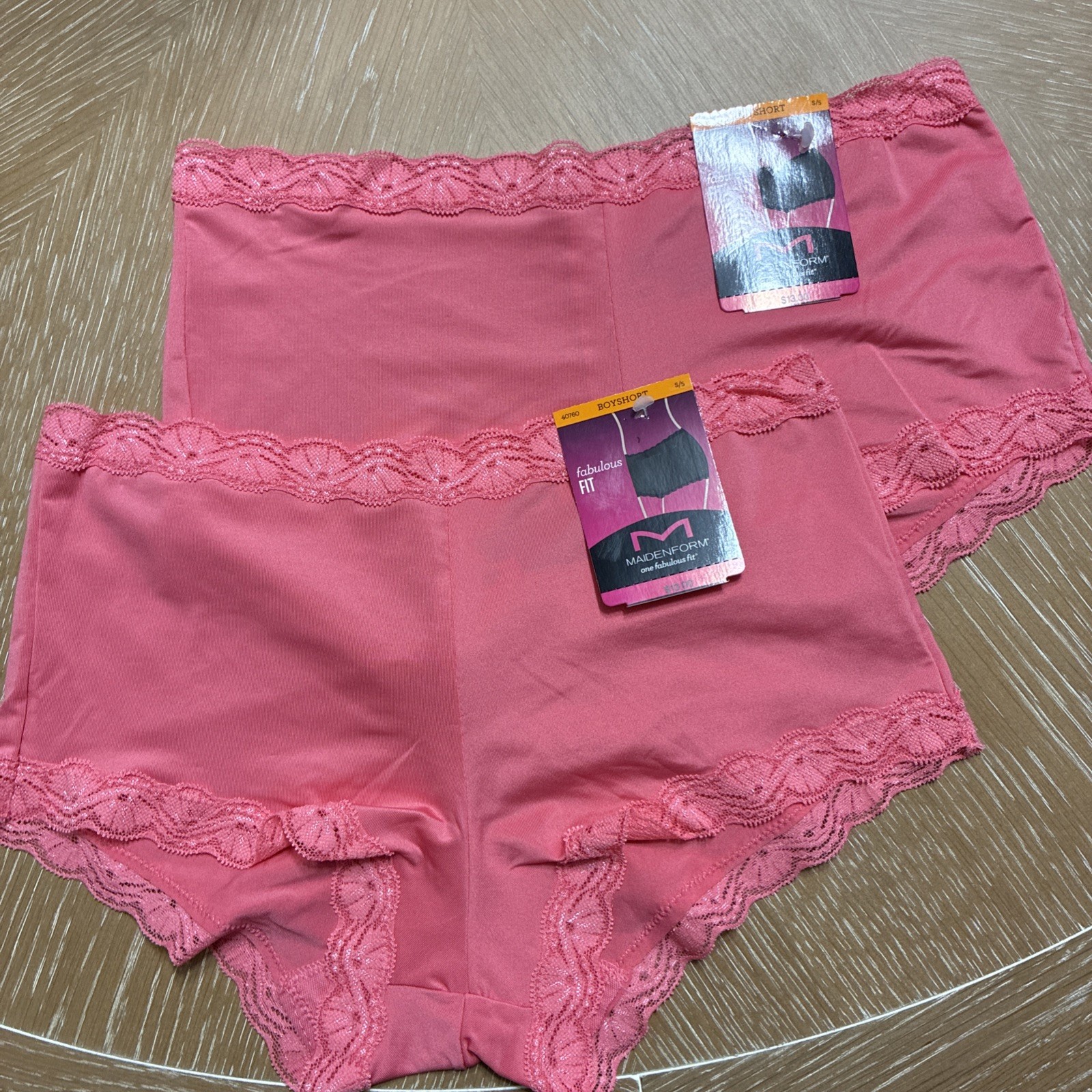 Maidenform 2 Pack Boyshort Comfort Lace Panties Underwear Style 40760 Size Small