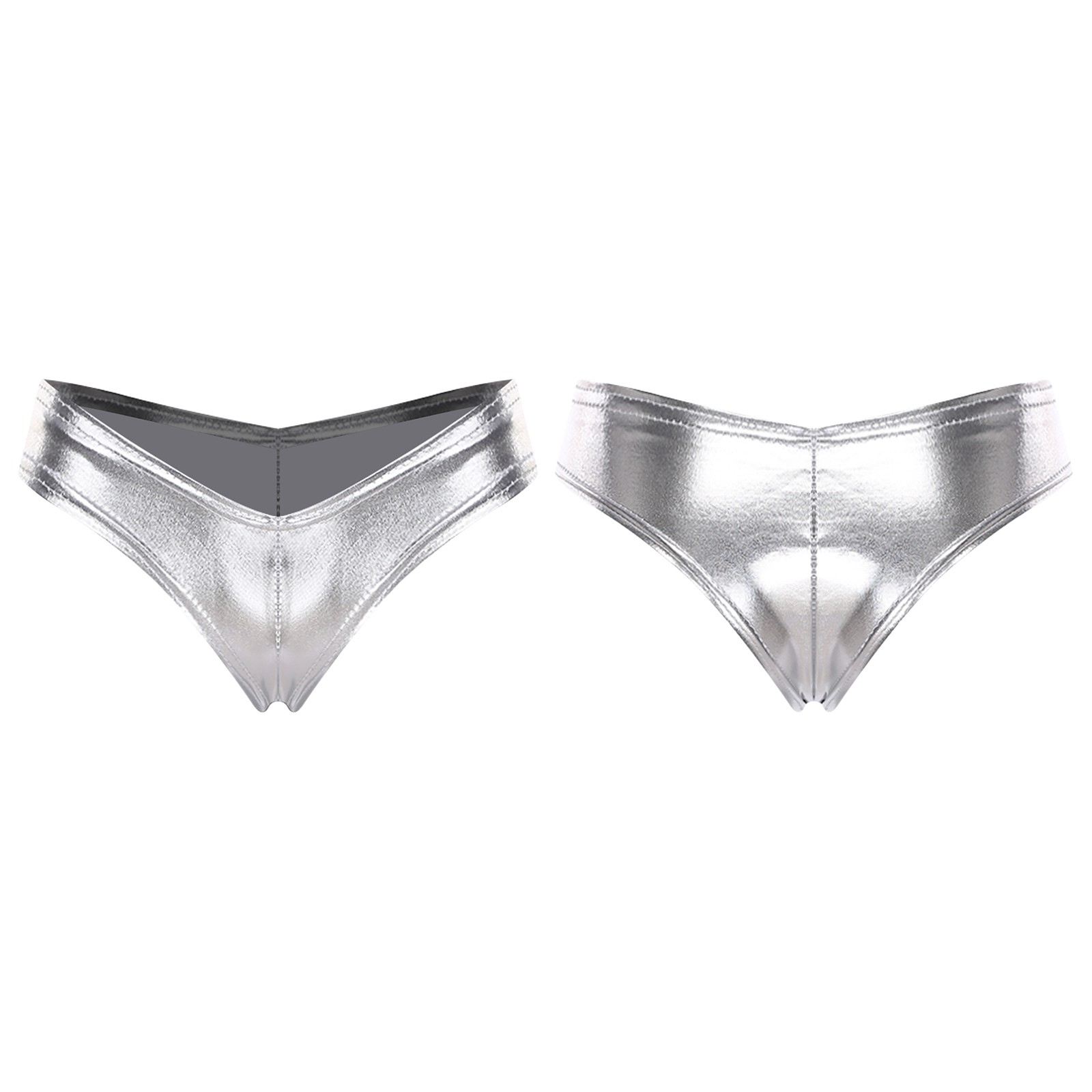 Women Thongs Elastic Panties Color Briefs Glossy Underwear Exposed Bikini Club