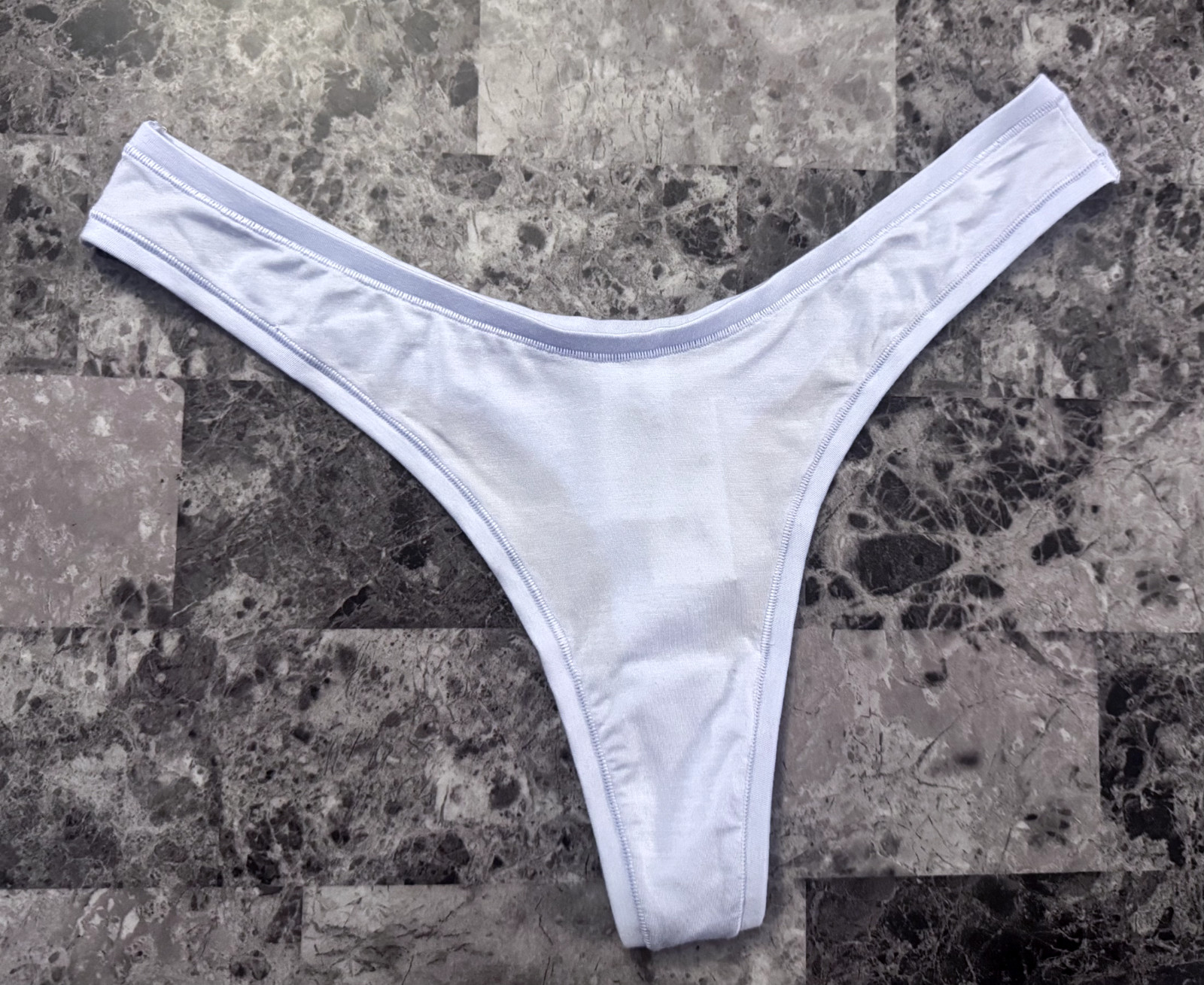 NWT AERIE AMERICAN EAGLE SOFT LIGHT BLUE MODAL BLEND HIGH LEG THONG PANTIES