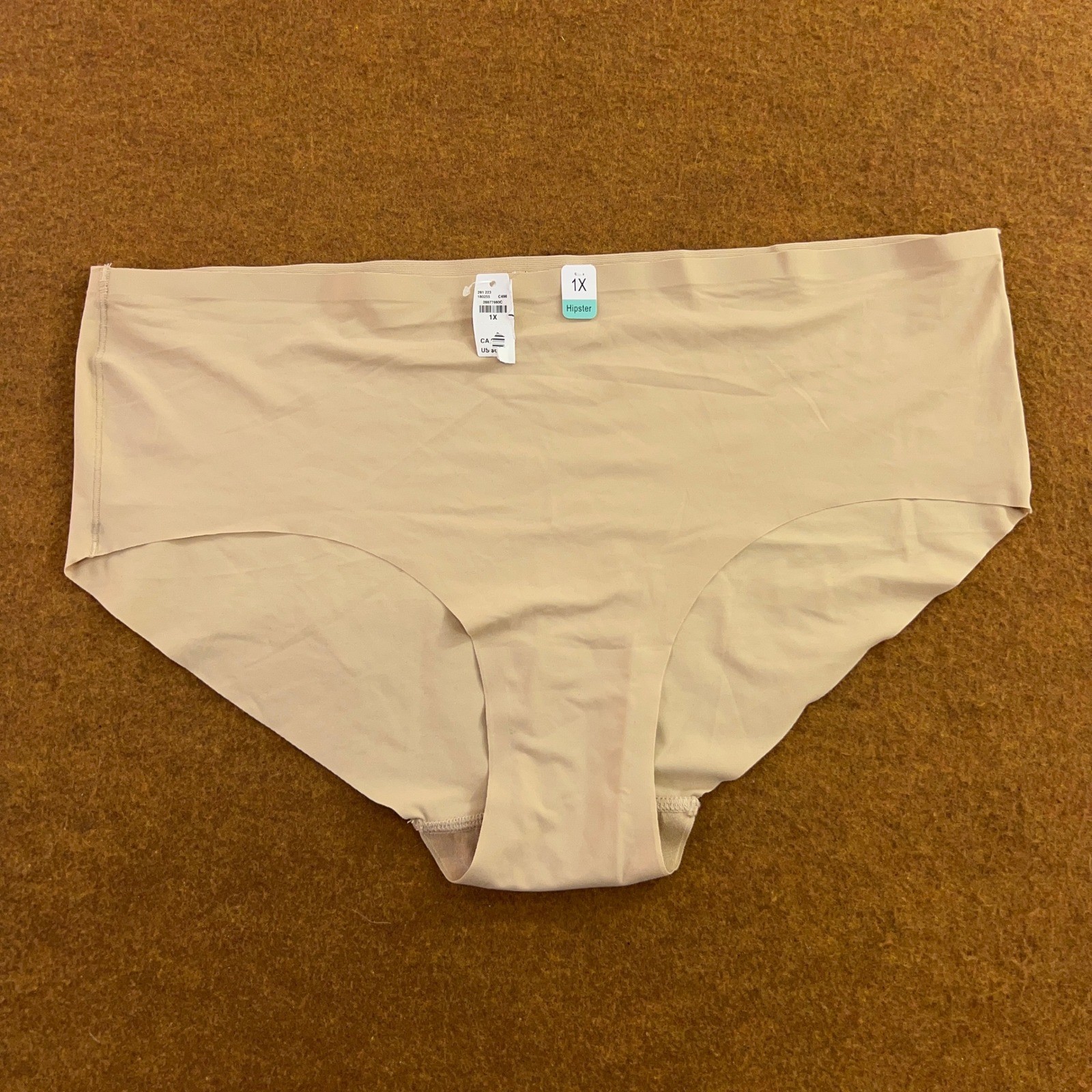 Maurices Womens Plus Size 1X Tan Seamless Laser Cut Hipster Panty NWT