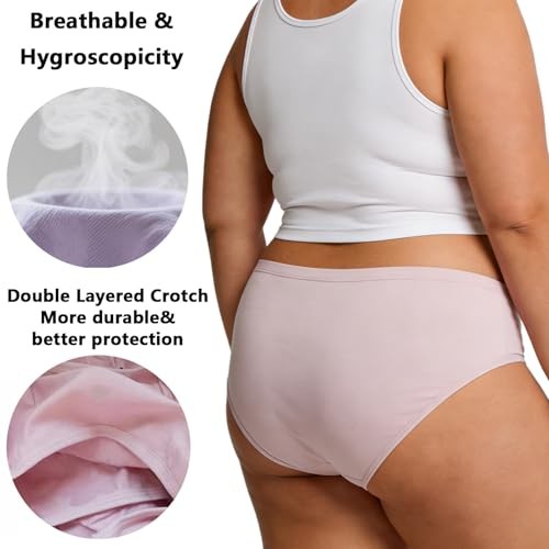 Womens Underwear Cotton Panties Plus Size XL-5XL 3X-Large 6 Polka Dot Panties