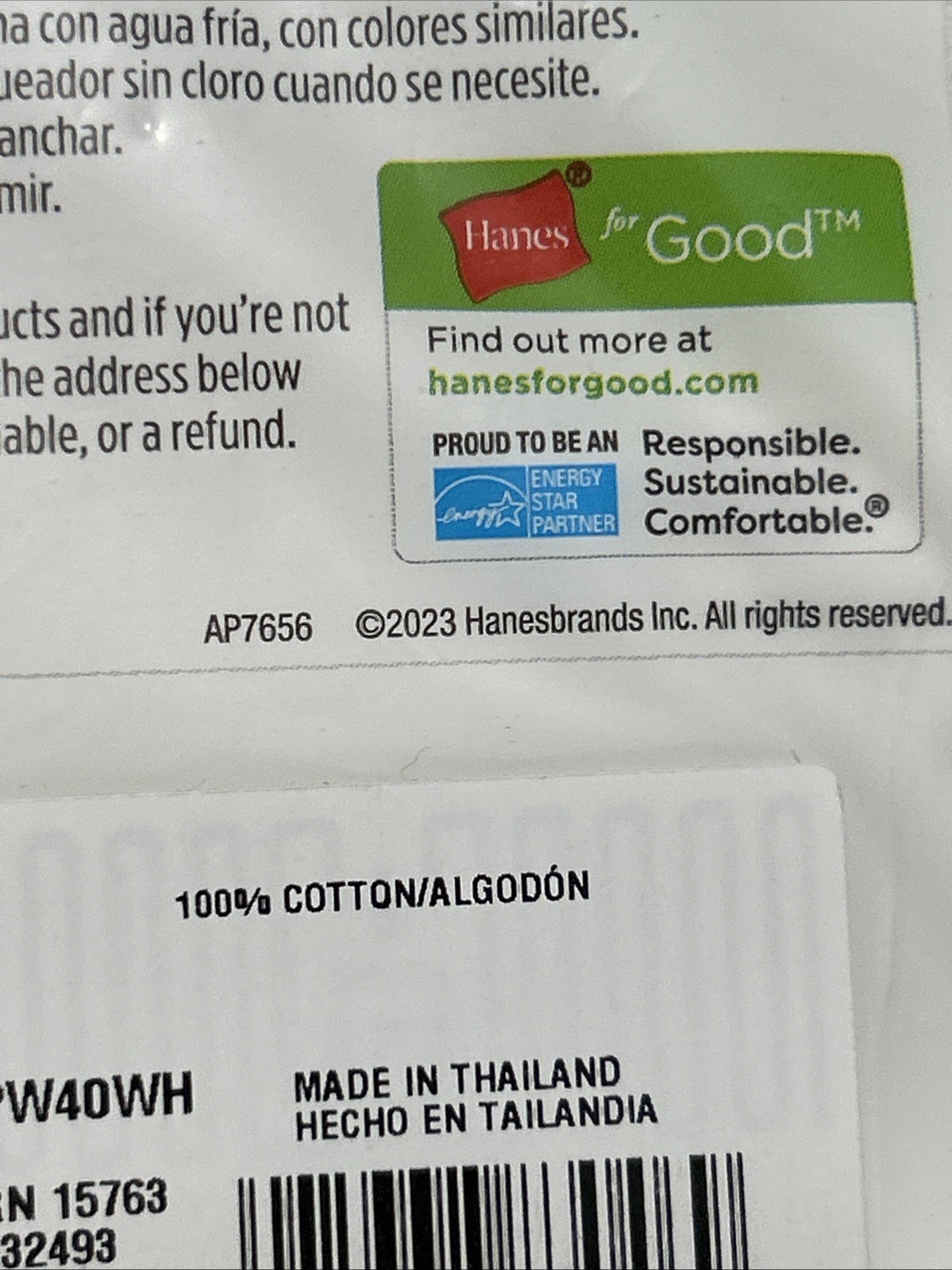 Hanes Womens 10-Pack Cotton Tagless Briefs Underwear White Size 8/XL New