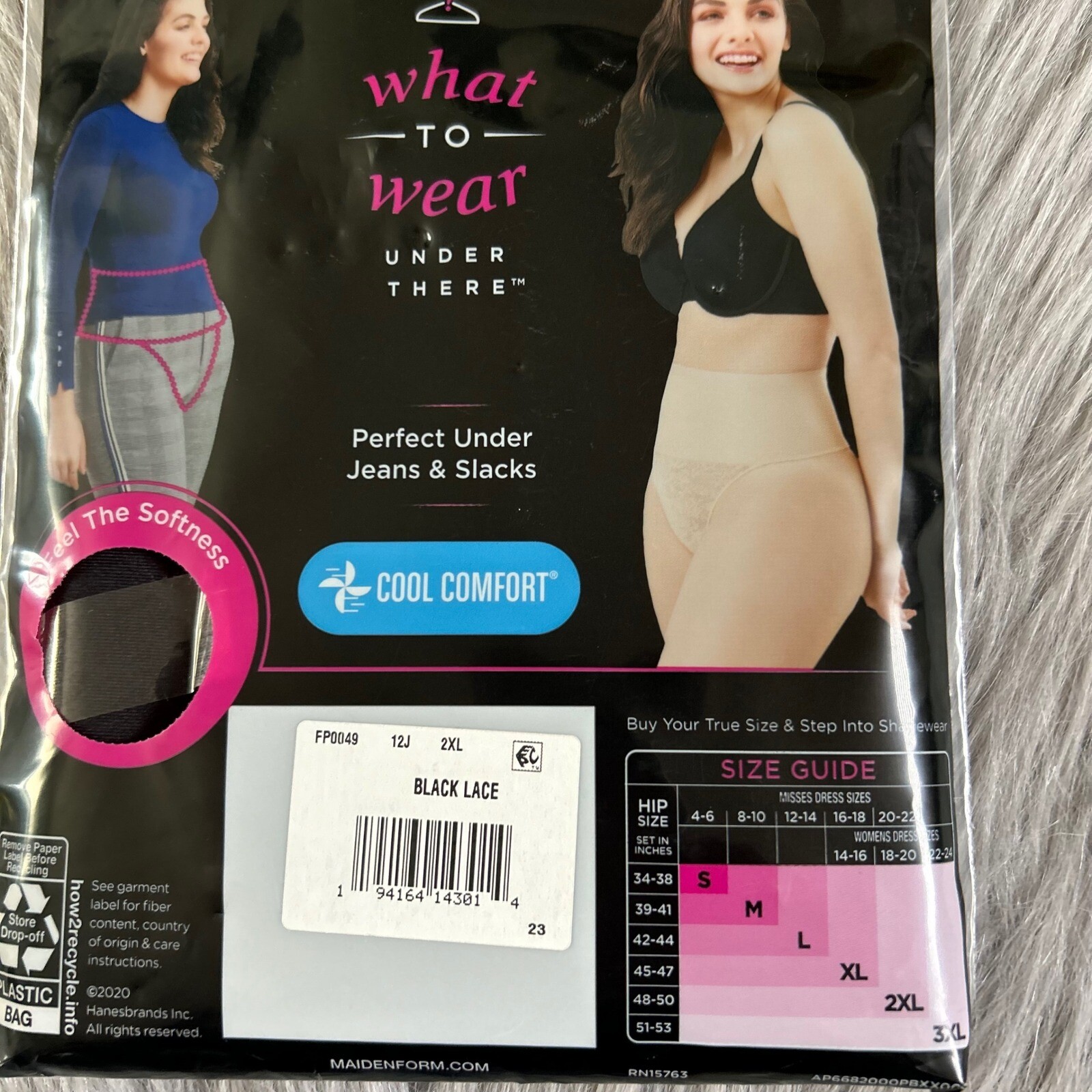 Maidenform Flexees Thong Womens Size 2XL Black Shapewear Underwear Panty