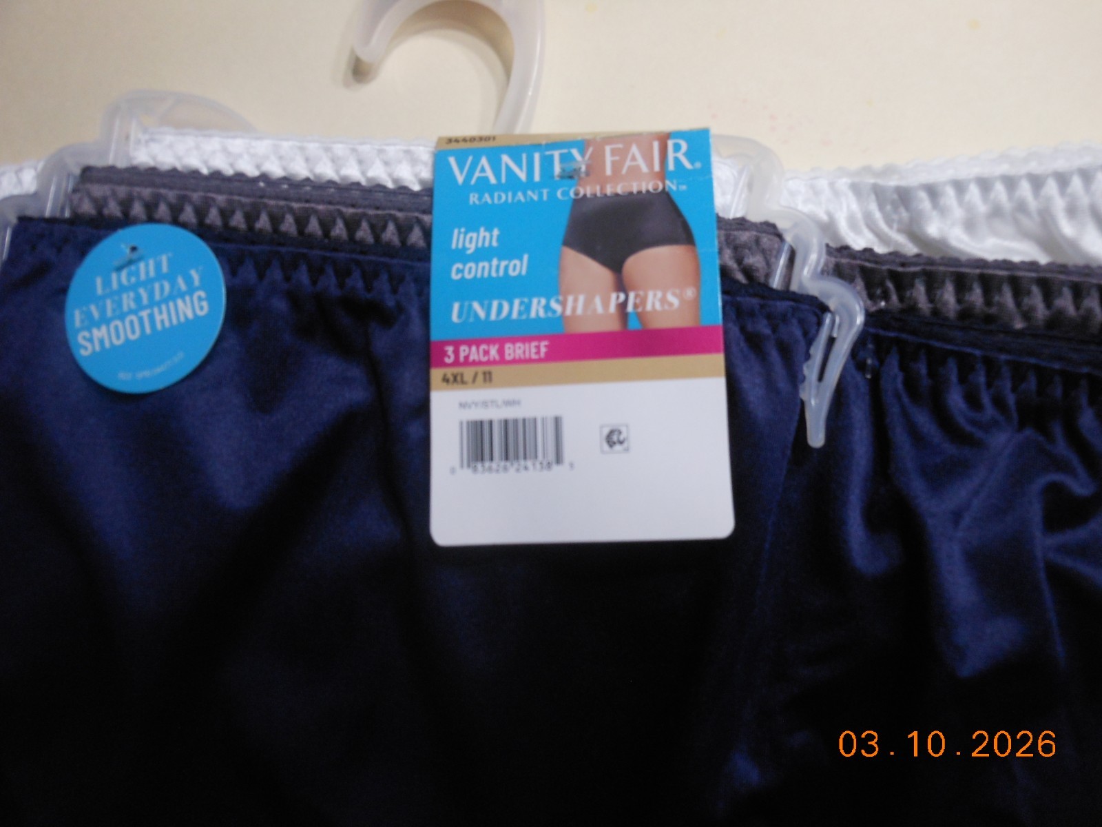 NEW 4XL /SZ. 11 Vanity Fair Radiant Collection 3 Pairs Briefs Light Control FS
