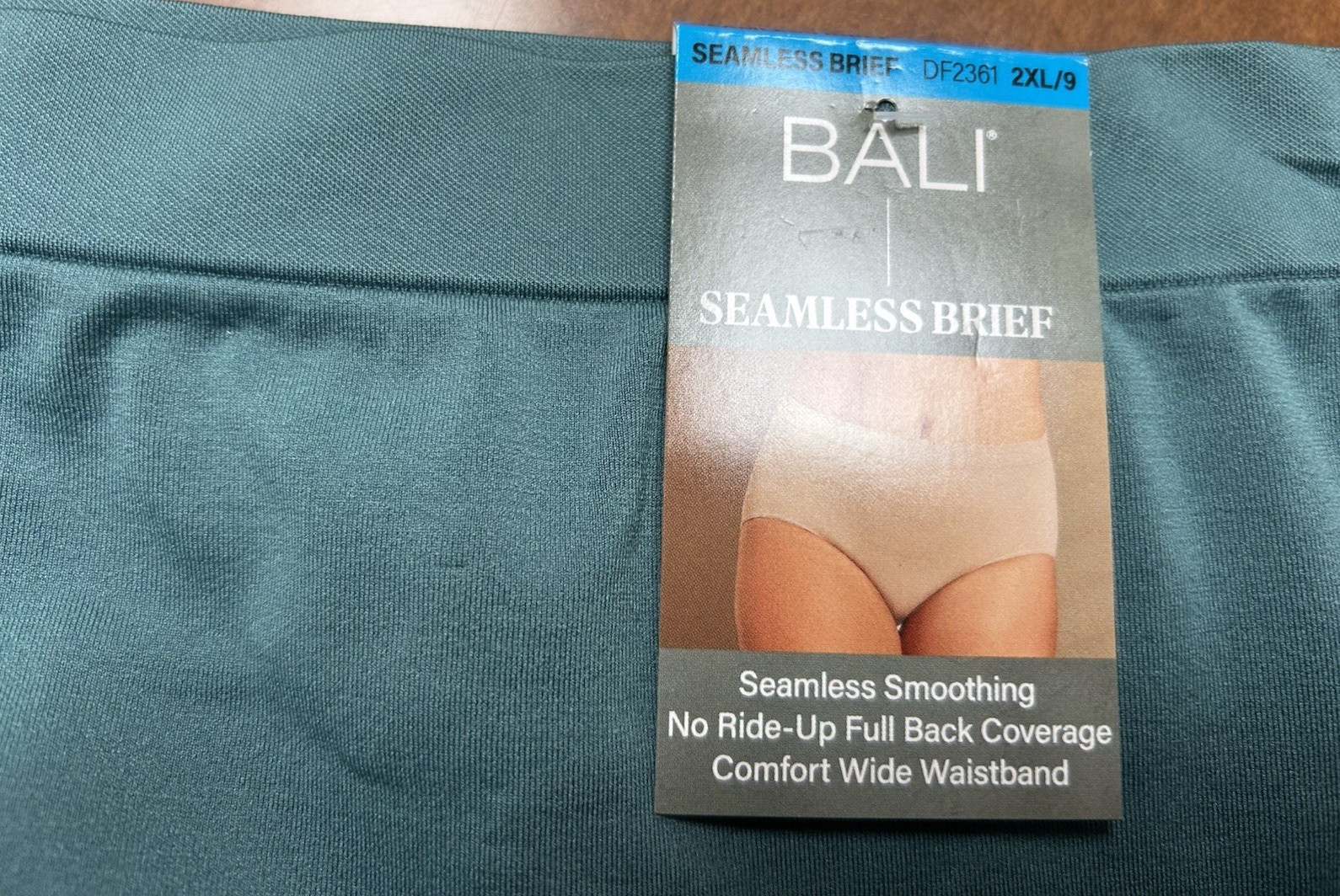 NWT 3 Bali Brief Panties DF2361 One Smooth U Blueish-Green Sea Foam Size 9/2XL