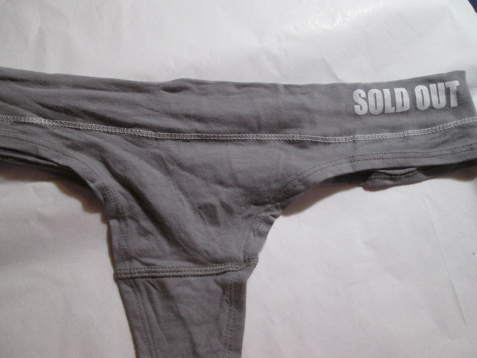 New 2 Cotton Thongs Size XL You get 1 ea Black Kitty Cat Face & Gray ‘Sold Out’