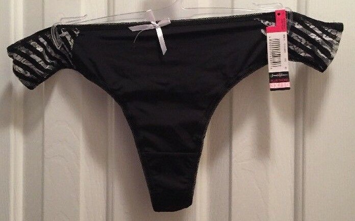 Black Zebra Stripes Sides Thong Tanga Panties Size 2X-3X-4X Sexy Silky Body Lace
