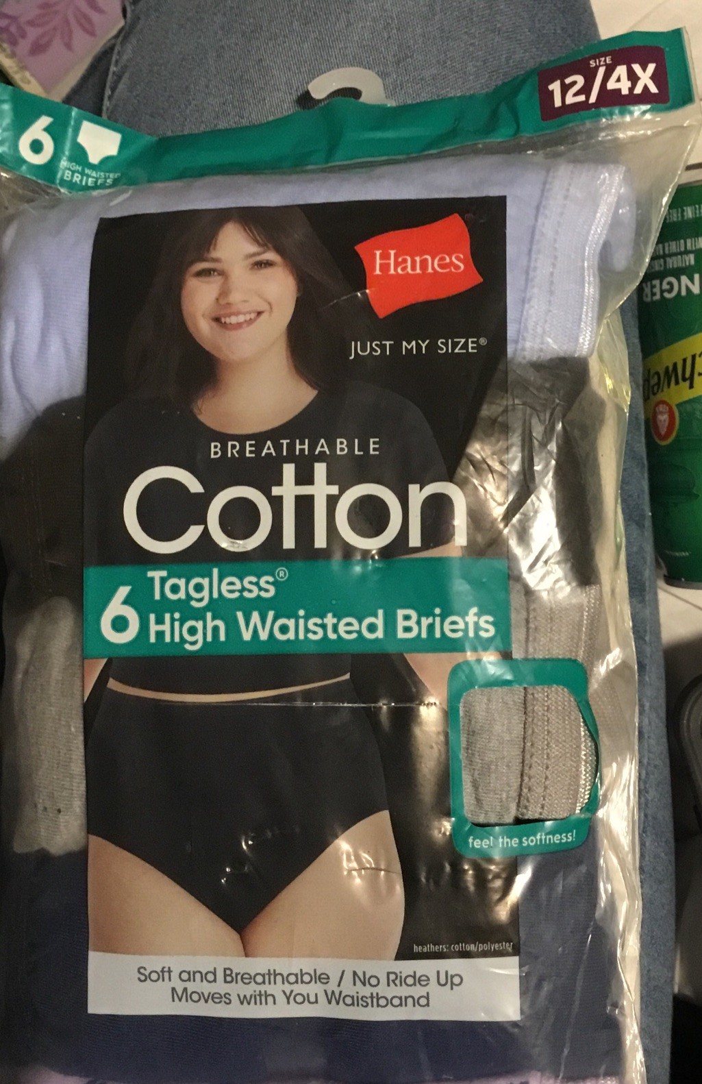 Hanes Women’s Cotton High Waisted Briefs- 6 Pack – 12/4x – Colors – New