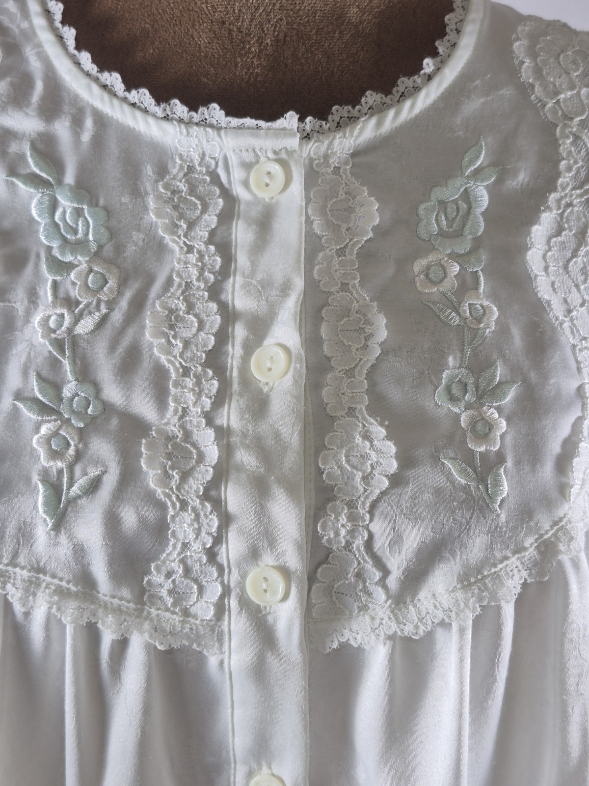 Miss Elaine Floral Embroidered Cottage Core Vintage Lace Y2K Gown