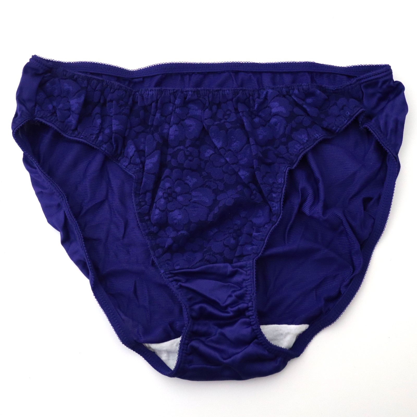 NEW Fruit of the Loom VTG 90s Lace Silky Antron Nylon High Cut Brief Panty LARGE