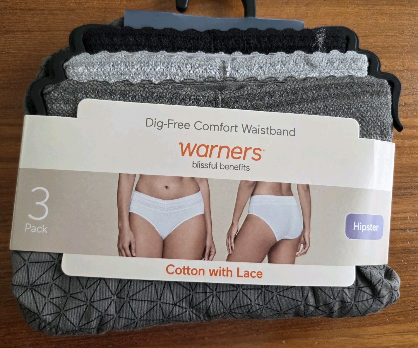 Warner’s Blissful Benefits 3XL 10 Cotton Lace Hipster Panties 6 PACK #214-7855