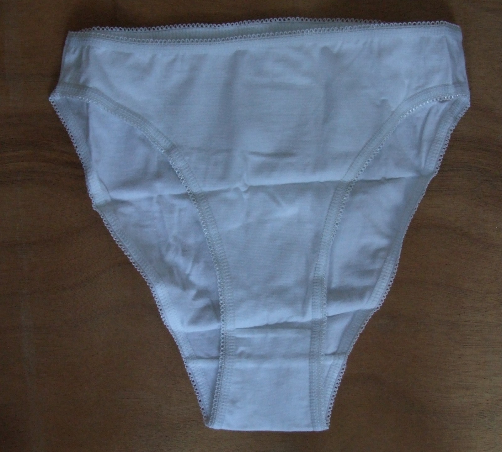 Four pairs size 12 High Leg Knickers Panties Briefs cotton rich stretchy White