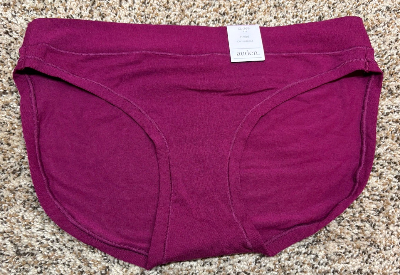 Auden Red Cotton Blend Bikini Panty. Size: XL (16).