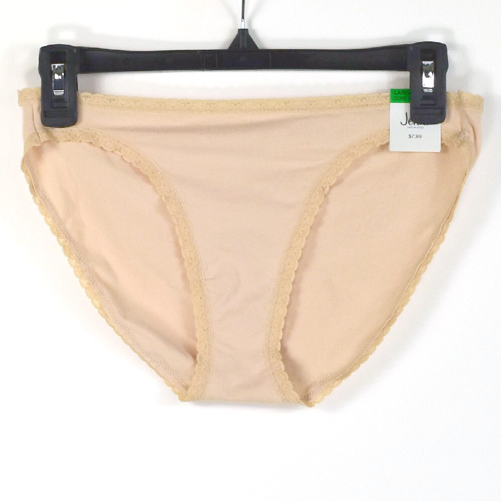 Jenni Cotton Blend Lace Trim Bikini Solid Choose Size & Color New Panty