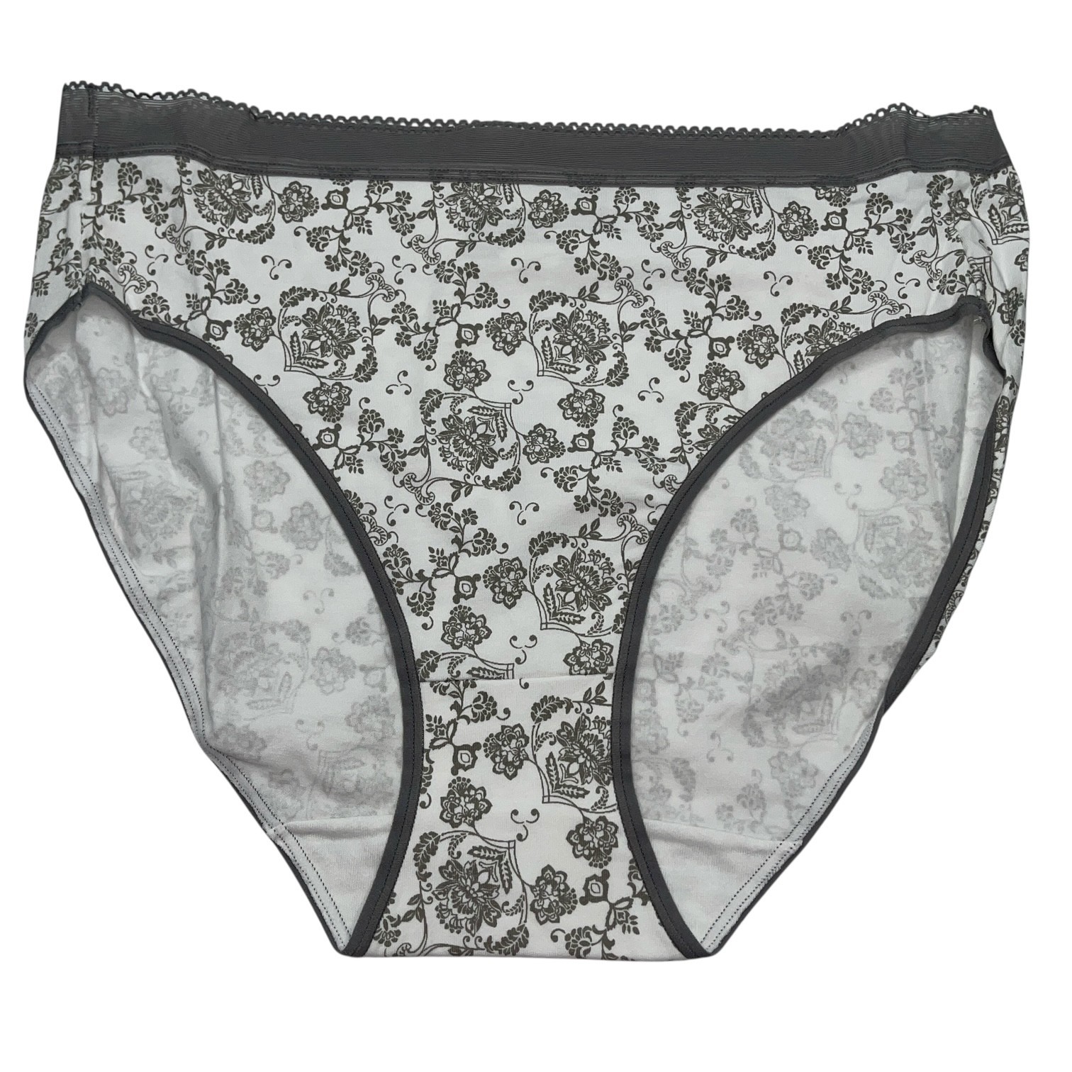 Bali Brief Panties 5 Pair Cotton Stretch Underwear Gray Red Mesh Band DRCL61