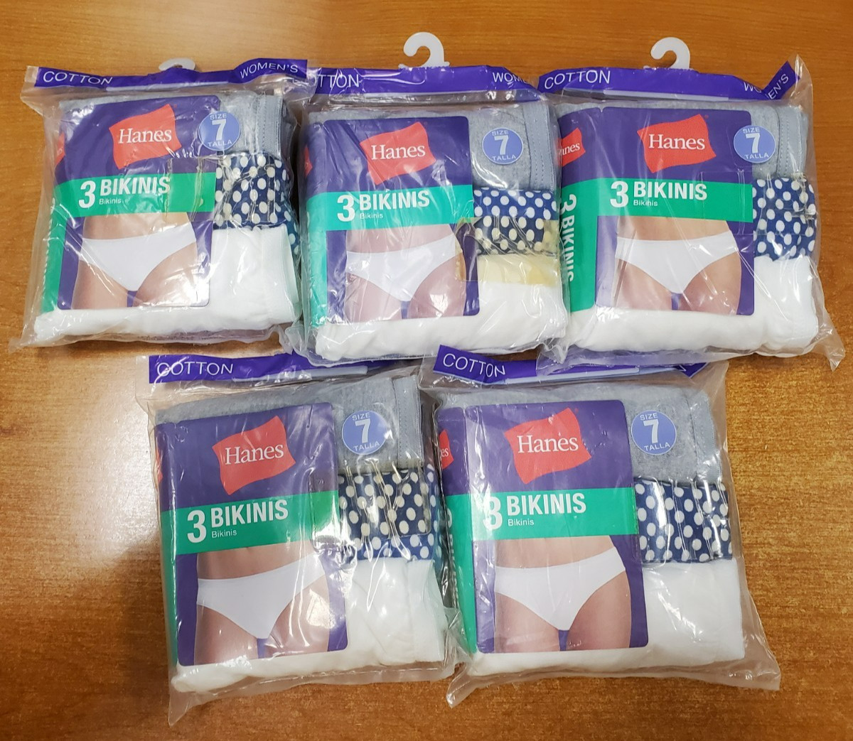 5 Packs of 3: Hanes Cotton Bikini Underwear Women’s *Size 7* (0C-3275)