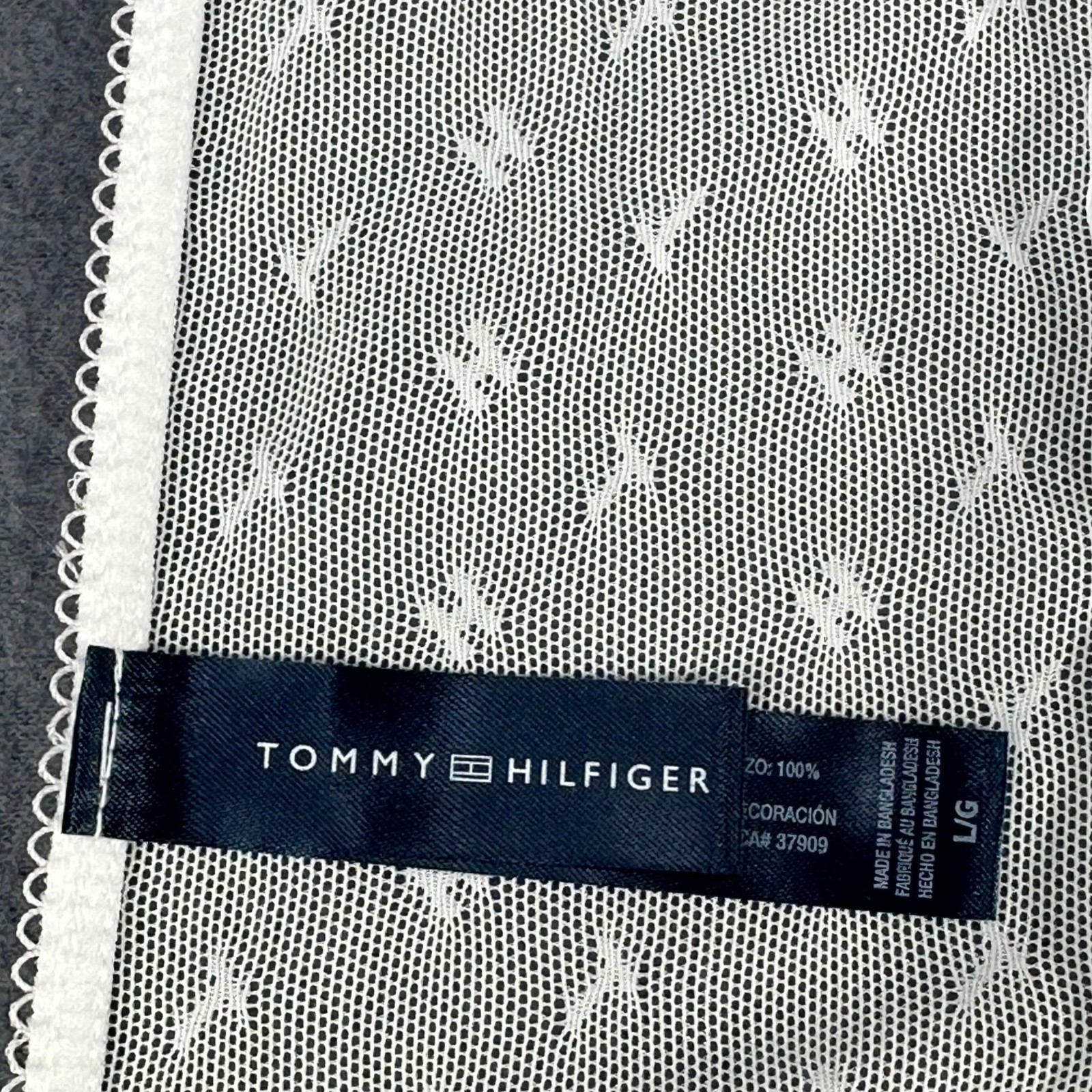 Tommy Hilfiger Womens Size Large Panty Bikini Sheer Mesh White New Without Tags