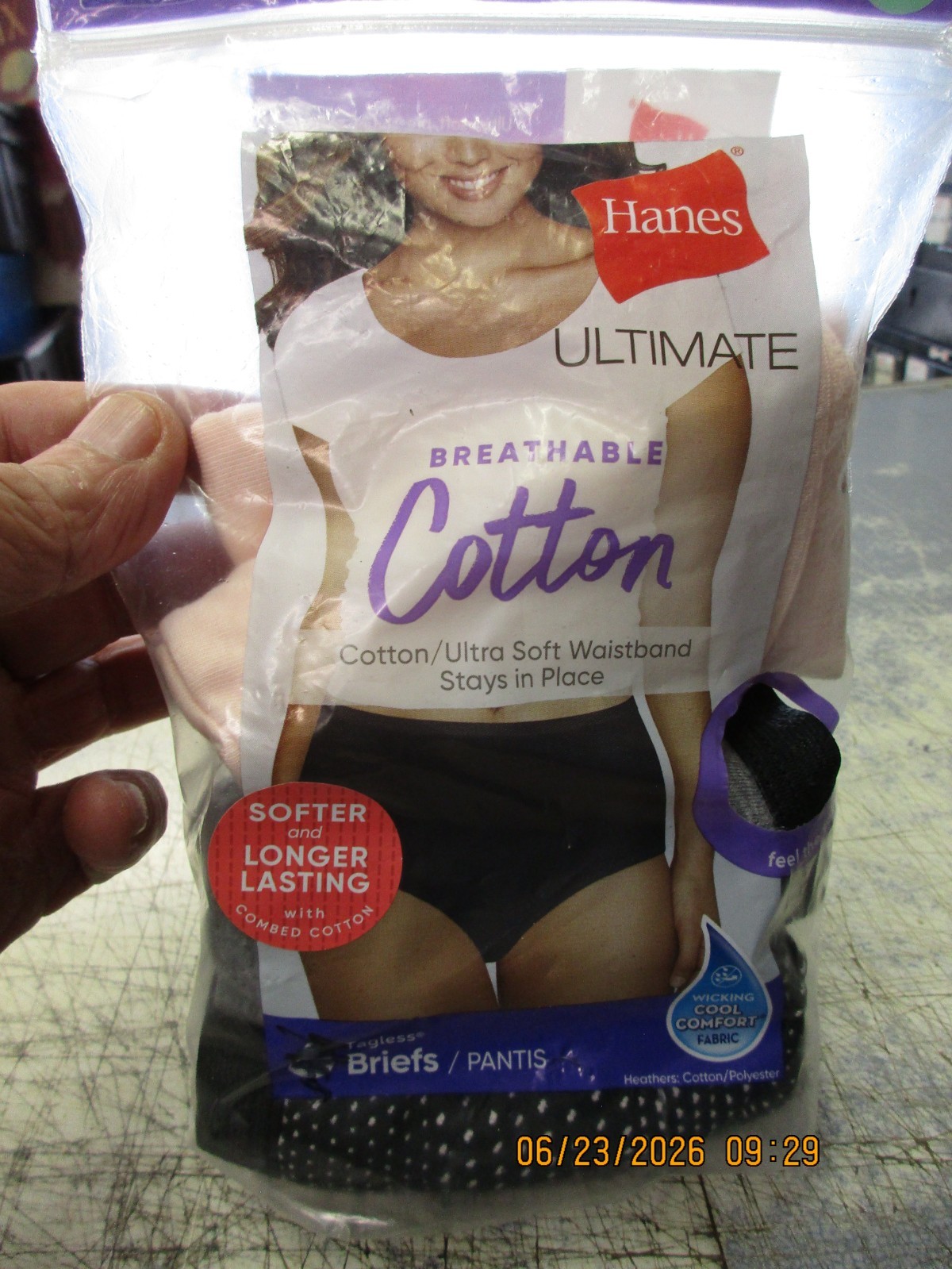 Hanes Ultimate Cotton Comfort Briefs Panties 3 Pack Size 8 Multicolor