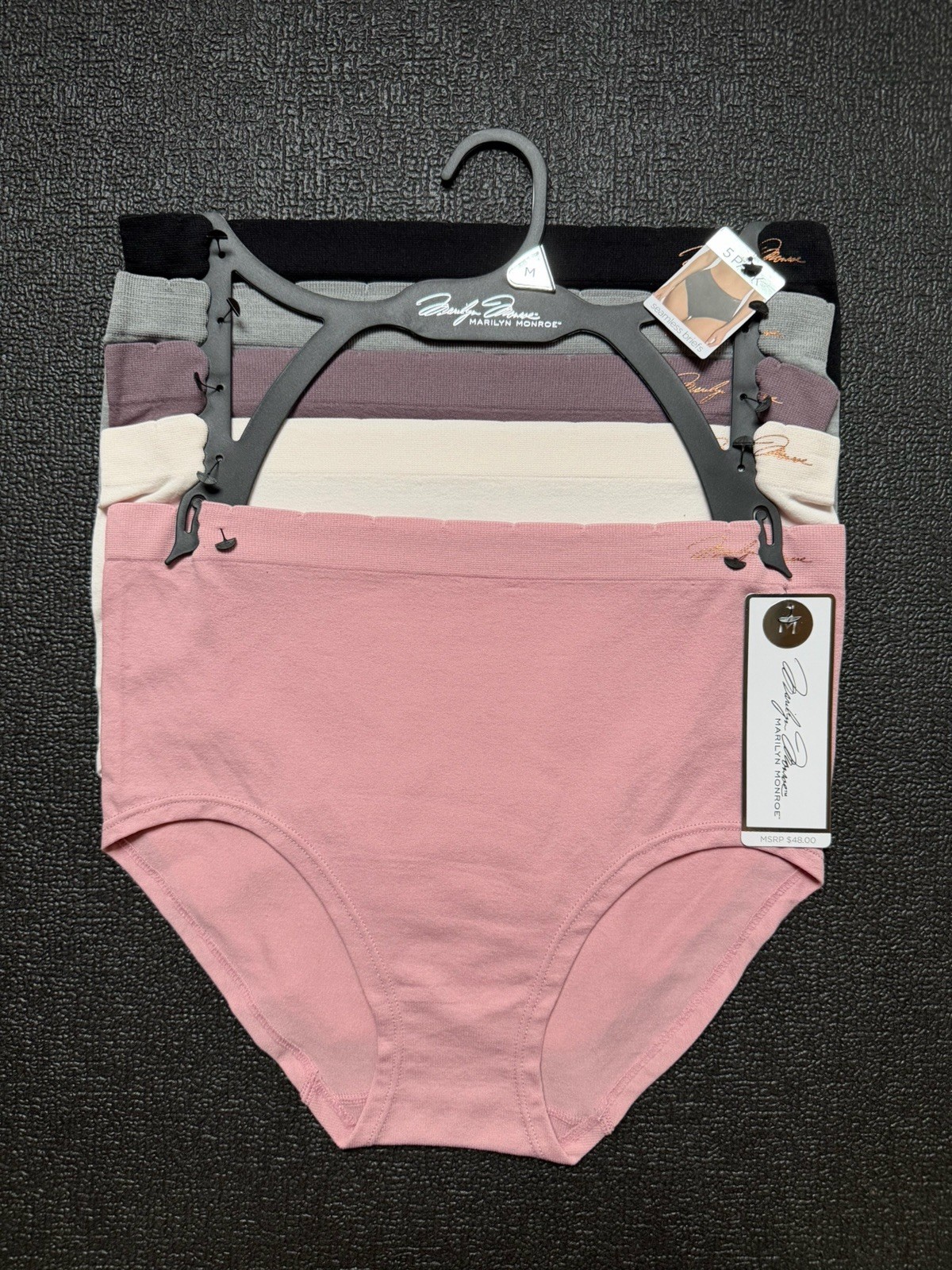 5-Pack Marilyn Monroe Seamless Brief Panties sz M Soft Stretch Lot Set Tag Free