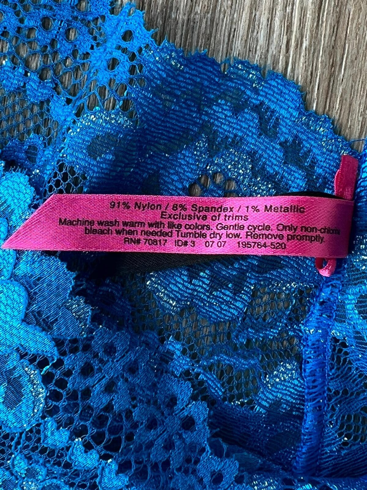 Victoria’s Secret Sexy Little Things Soft Lace Stretch Thong Electric Blue New