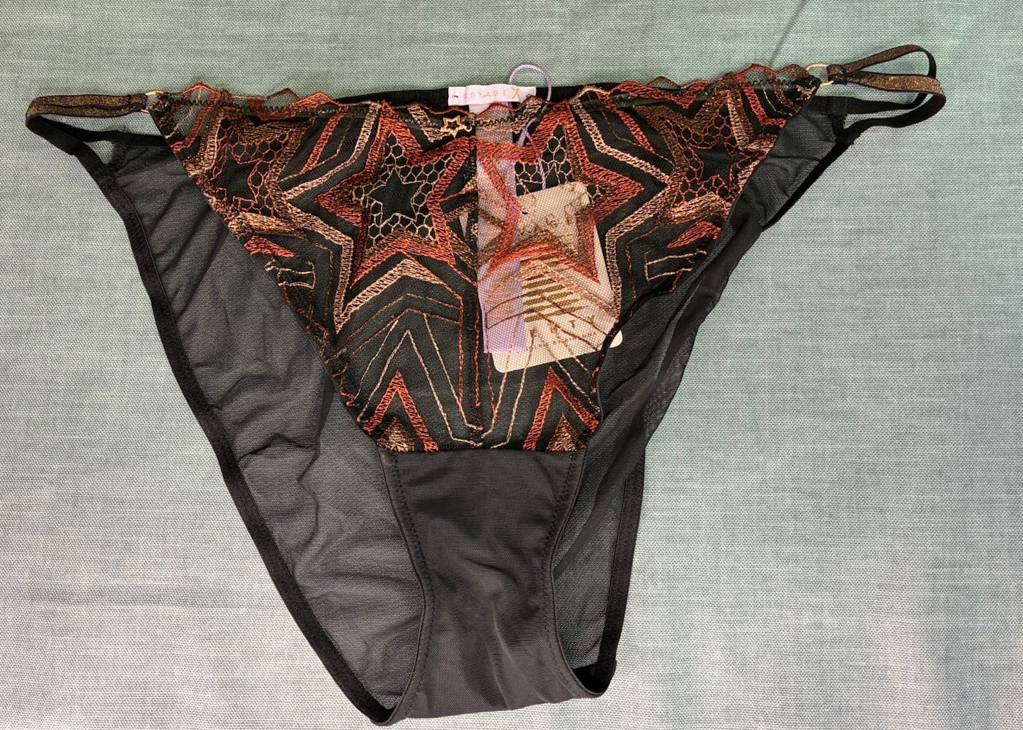 Savage X Fenty Panty Plus Size 1X Shining Star Cheeky Henna Red Black #4330