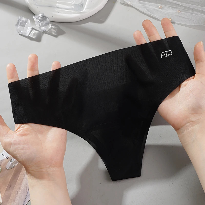 Low Rise Seamless Thong Panties Quick Dry Soft Stretch Comfortable Women Wear