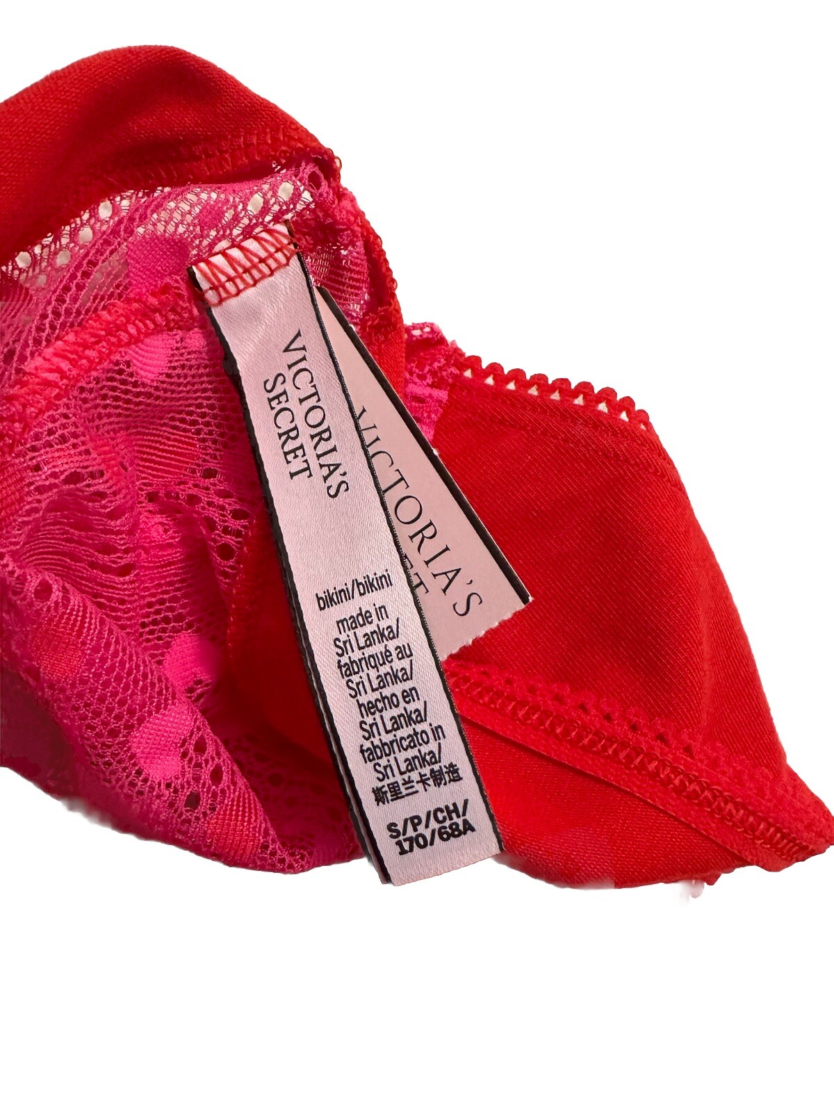 Victoria’s Secret Bikini Pink Red Heart Panty Small NWT