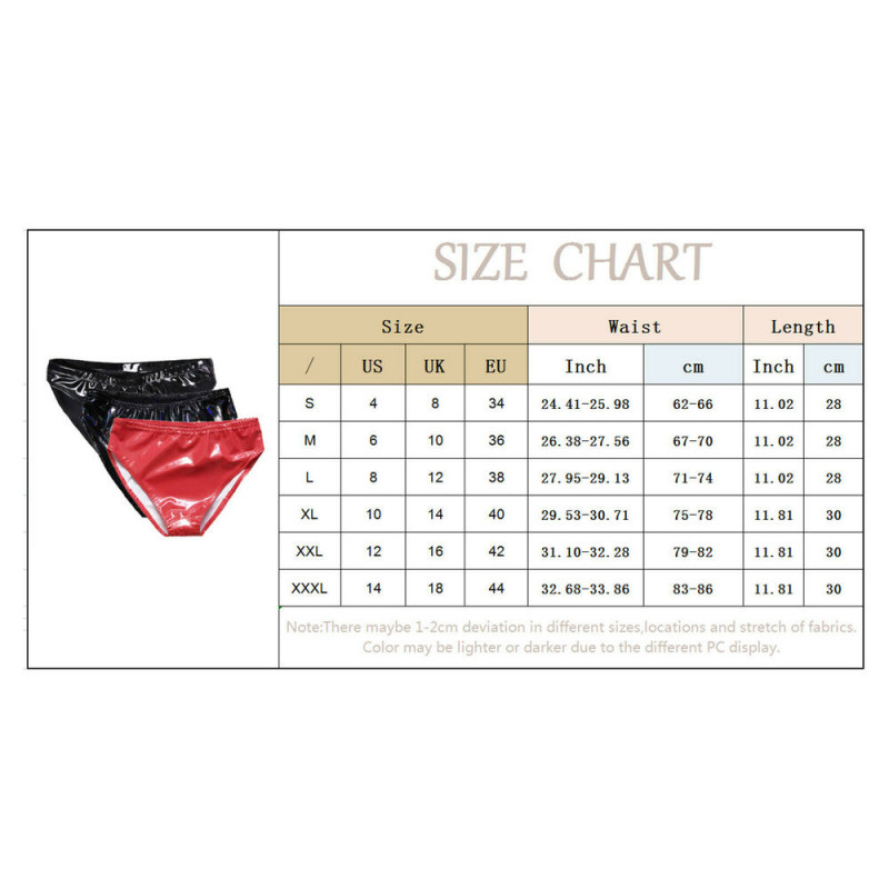 Sexy Women’s PVC Leather Panties High Rise Seamless Knicker Underwear Lingeries
