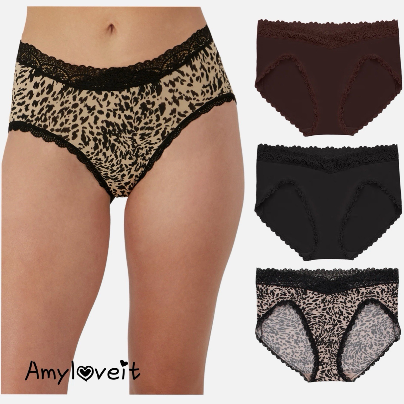 Maidenform Everyday Luxe Lace Trim Bikini Underwear Set Size 2XL New