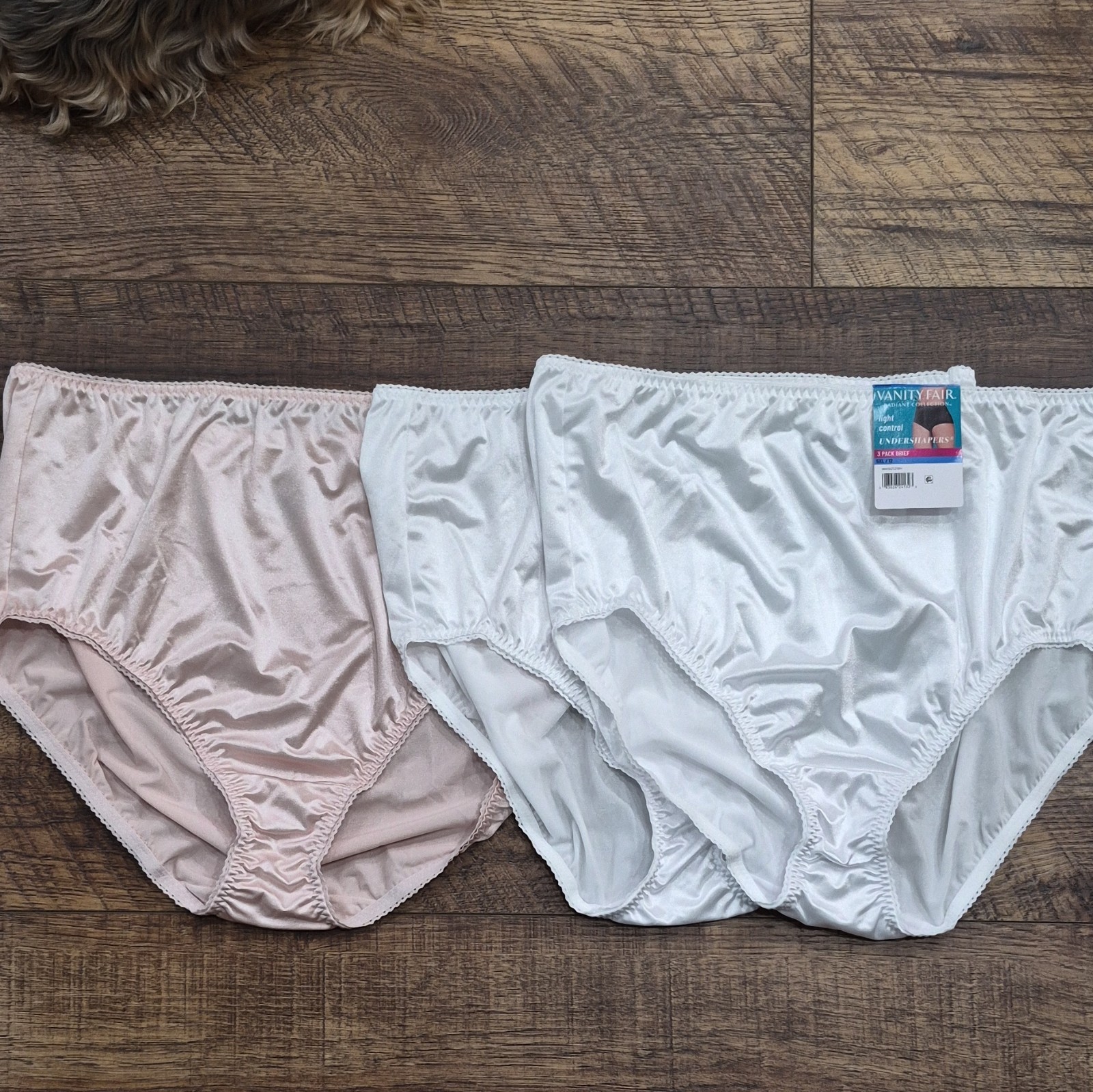 New Vanity Fair Light Control Brief Granny Panties 5XL 3 Pack Lace Trim