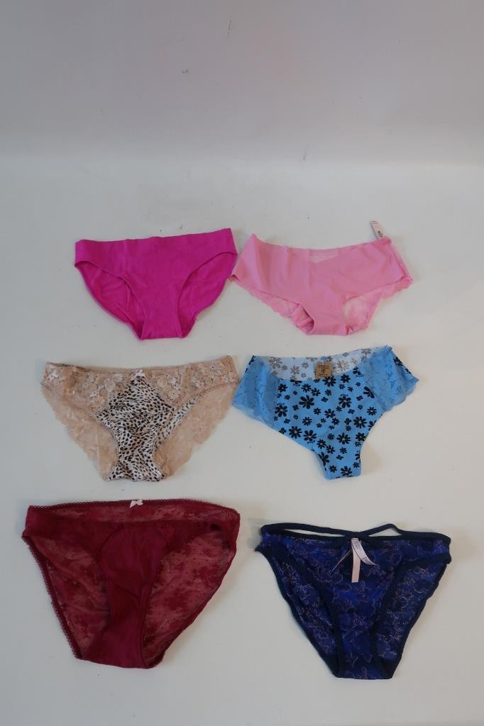NWT Victoria’s Secret/5 Pink/1 Multi Mixed Lot (Item-14) 6-Pc Bikini Panties L