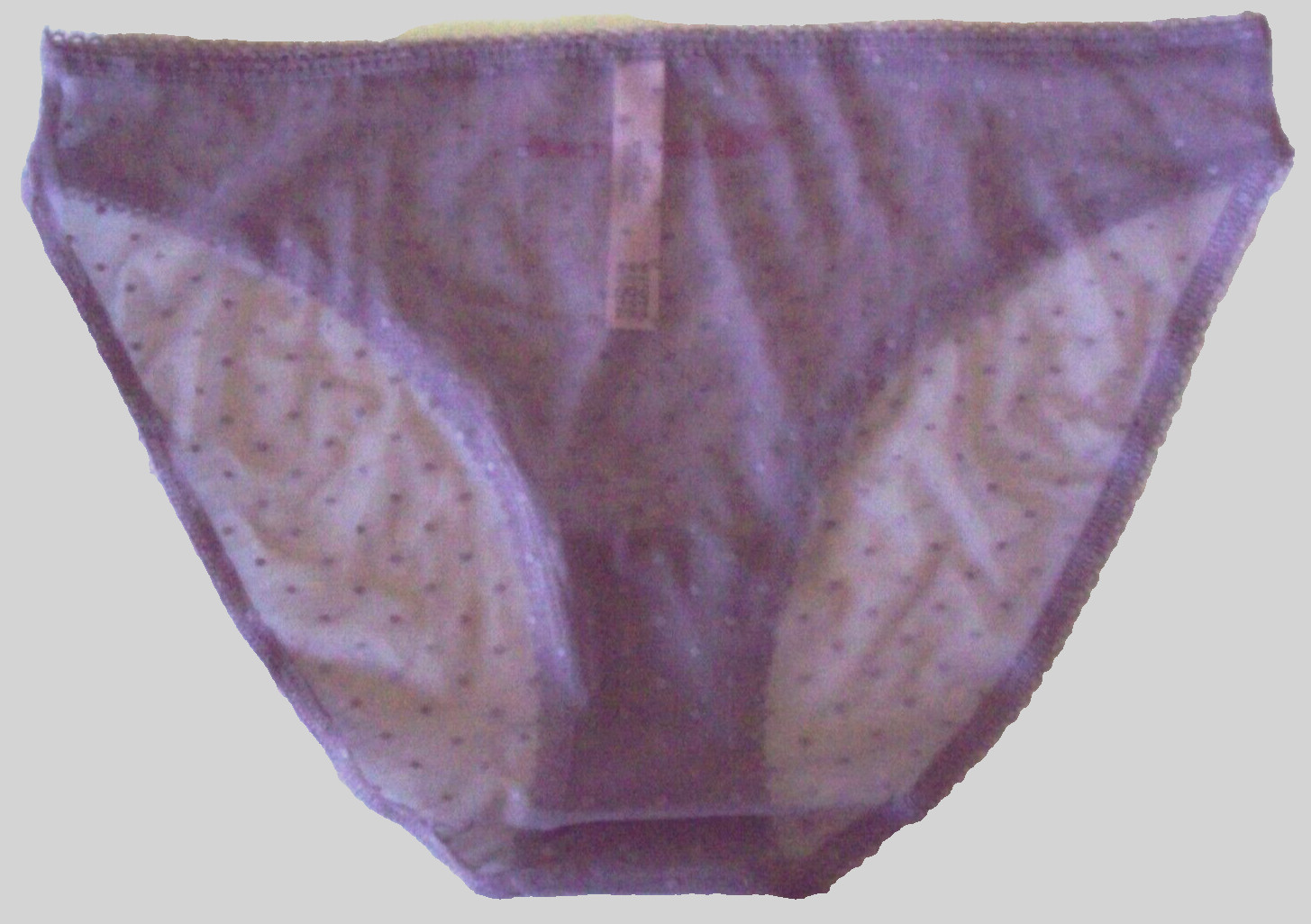 M Lilac Purple Polka Dot Mesh LOGO Stretch Victoria’s Secret BIKINI Panty