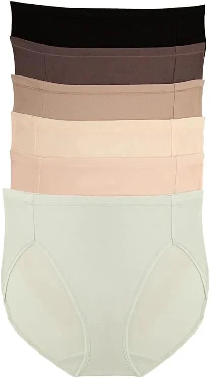 Felina Women’s Super Stretch Cotton Hi-Cut Briefs 5 OR 6 Pack
