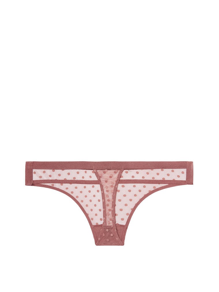 Victoria’s Secret Very Sexy Dot Mesh Thong Panty Dusty Rose