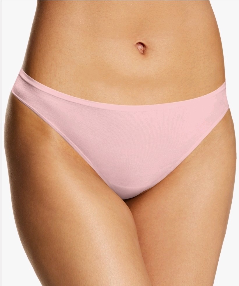 Maidenform Women’s Cotton Comfort Thong Underwear Dmcobk – Sheer Pale Pink S/5