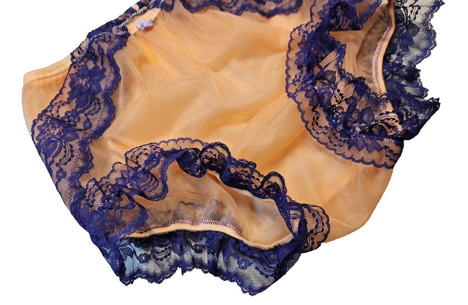 2 Layer Peach SHEER Nylon PURPLE Bloomer SISSY PANTY Men Women 27-42 Waist **
