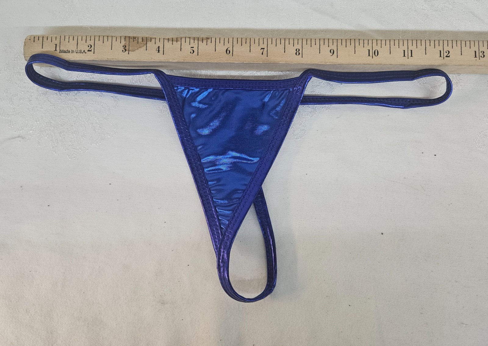 NIP Metallic Blue G-String Panties Size XS-S Skimpy Stripper Panties