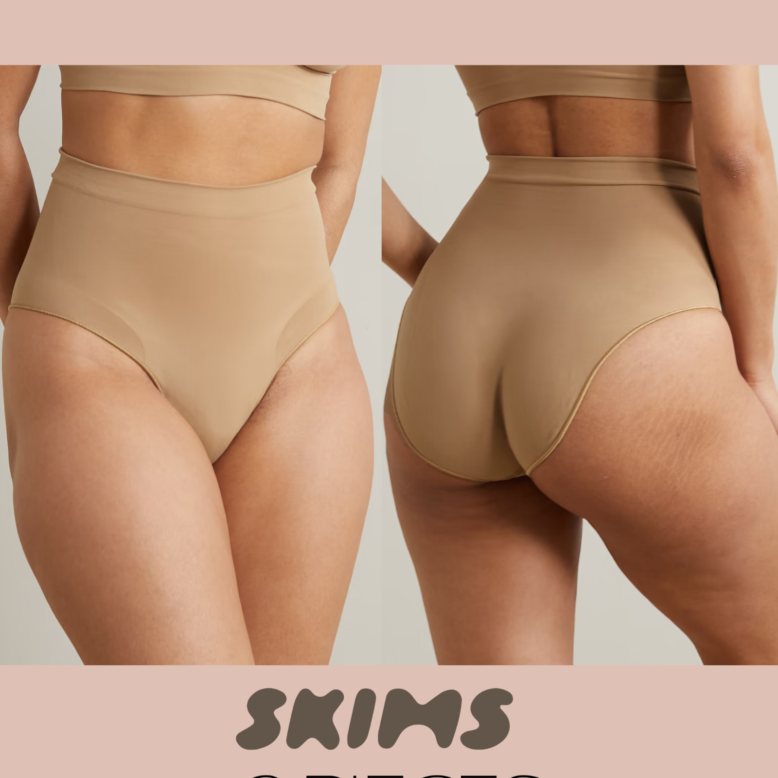 NEW SKIMS [ 2PC XXS/XS ] Seamless Sculpt Mid Briefs +Above Knee Shorts T2124
