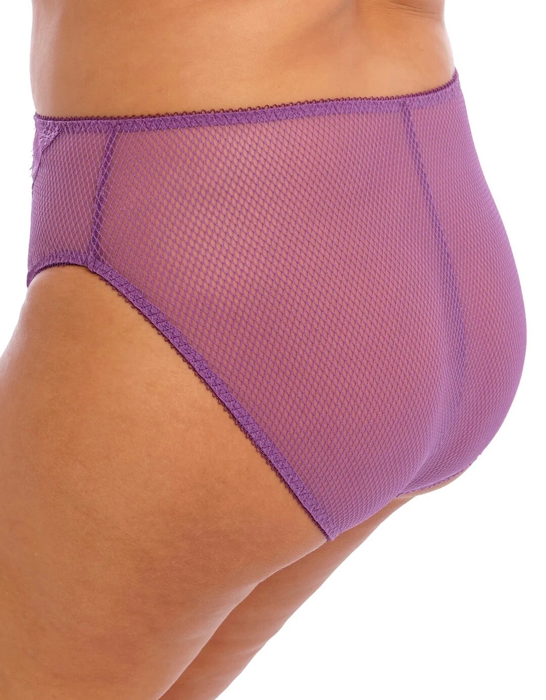 Elomi Charley Brief Pansy Purple Size M 12 14 High Leg Waist Mesh Knickers 4386
