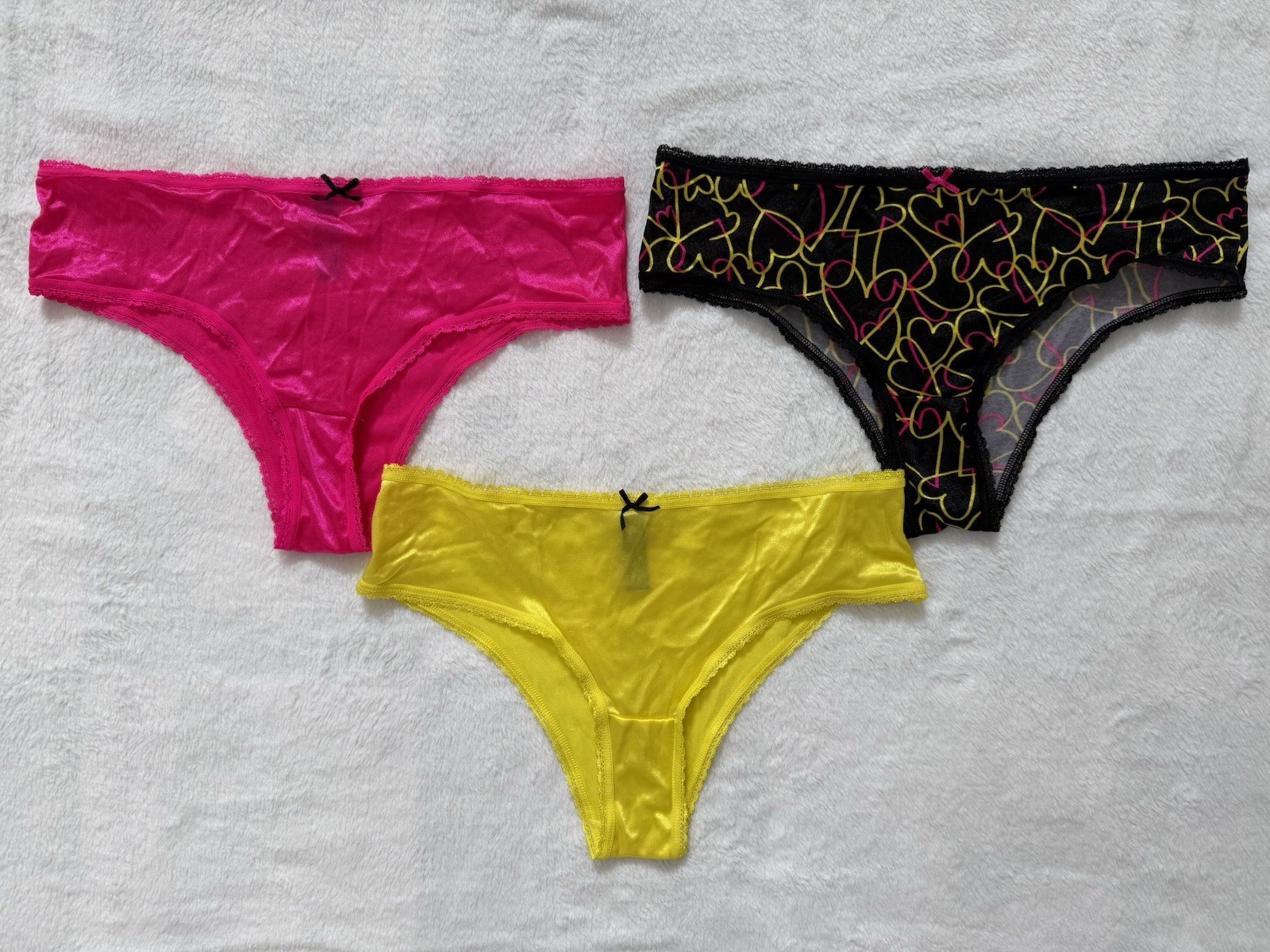 SATINY by SMART & SEXY Bikini Panties L Size 7 Y2K 3 Pair